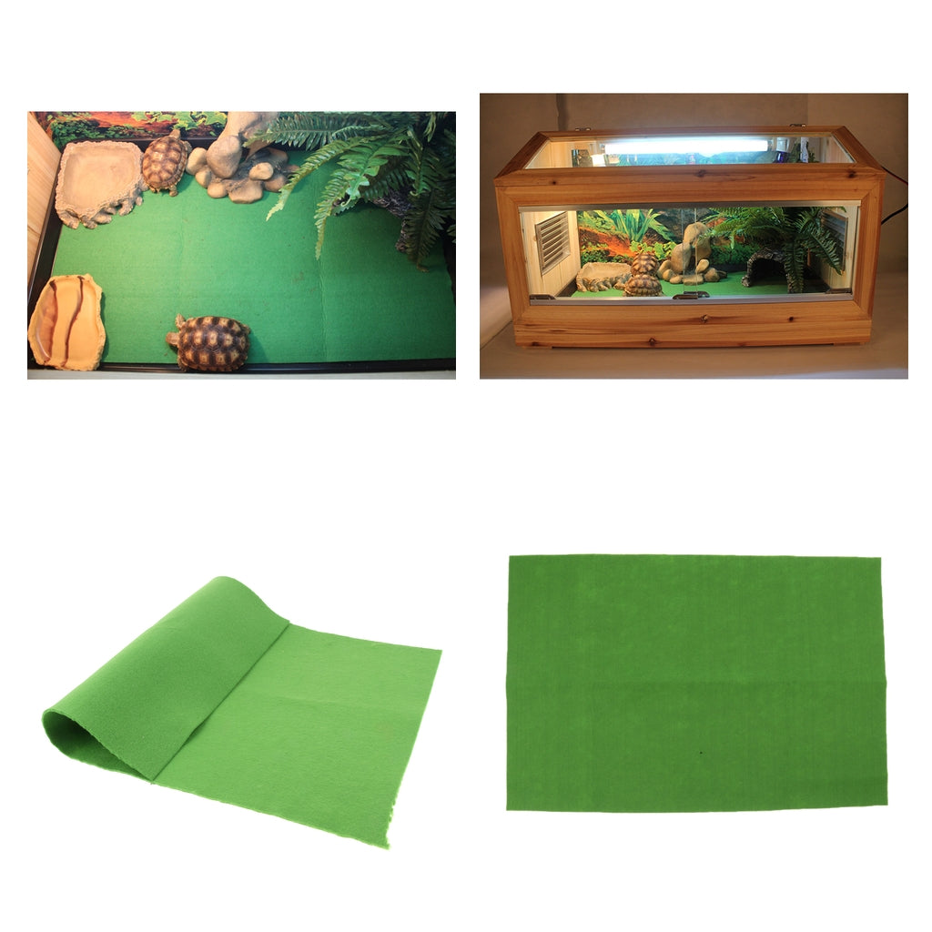 Green Reptile Carpet Fiber Pet Mat 60 x 40cm for Lizards Carpet 60cm