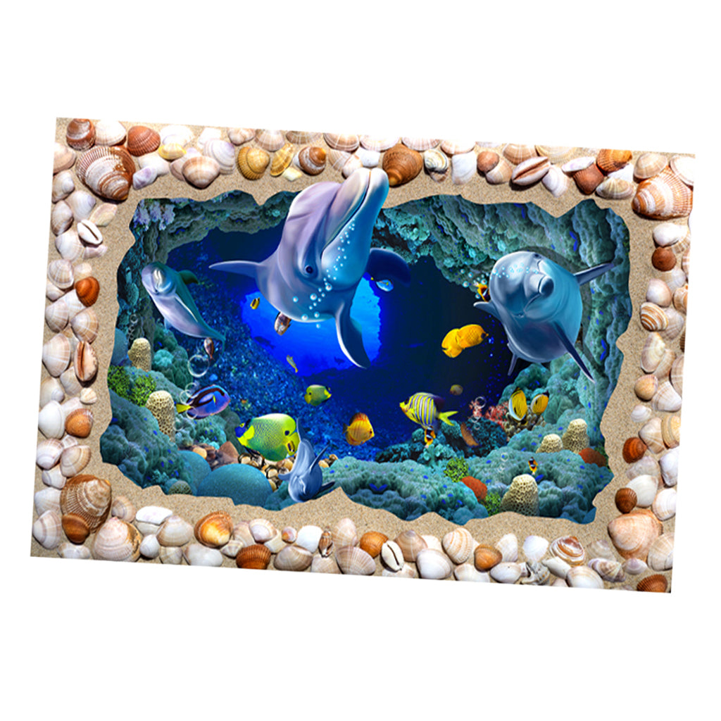 PVC Aquarium Adhesive Background Sticker Fish Tank Decor Seashell L