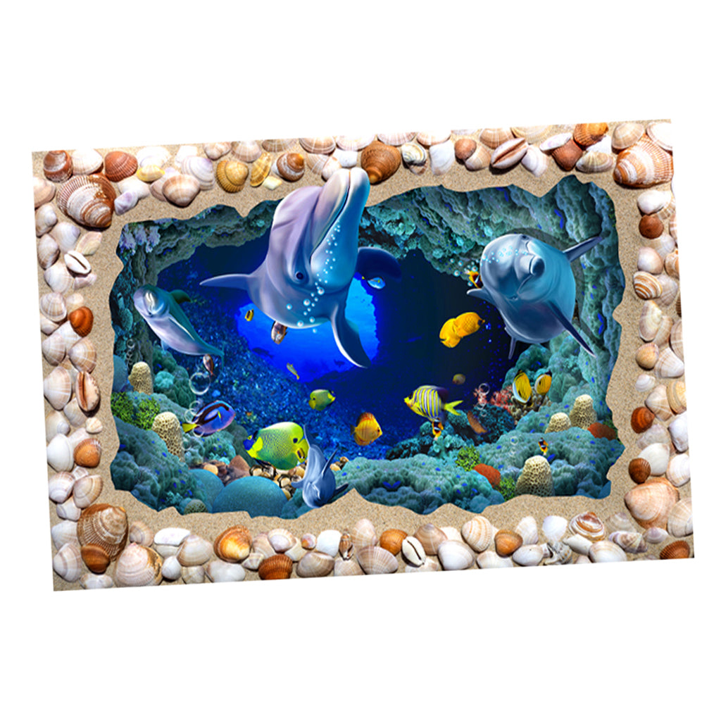 PVC Aquarium Adhesive Background Sticker Fish Tank Decor Seashell L