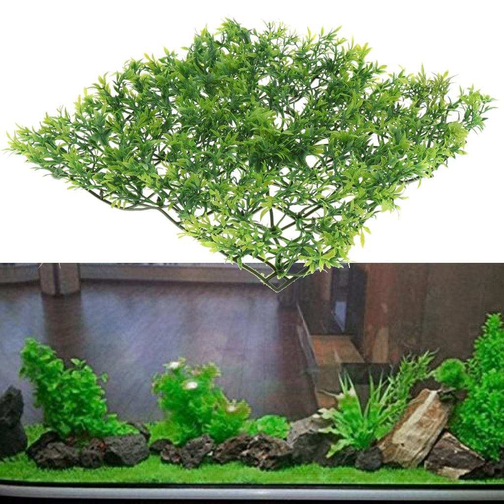 2pcs Green Artificial Aquatic Plant Grass Fish Tank Aquarium Ornament Type 3