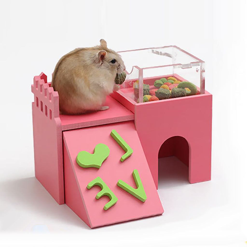 3 in 1 Hamster House Squirrel Sleeping Nest Bed Ladder Toy Feeder Bowl Green