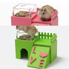 3 in 1 Hamster House Squirrel Sleeping Nest Bed Ladder Toy Feeder Bowl Green