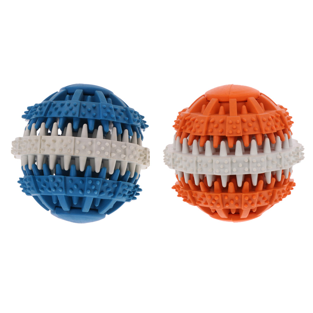 Toothed Design Pet Dog Cat Chewing Toy Interactive Training Ball Blue - L