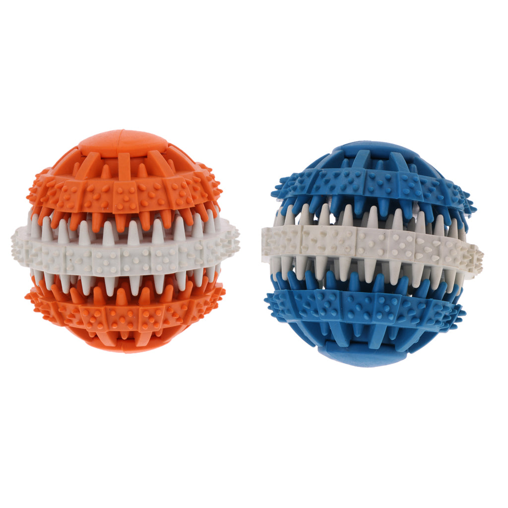 Toothed Design Pet Dog Cat Chewing Toy Interactive Training Ball Blue - L