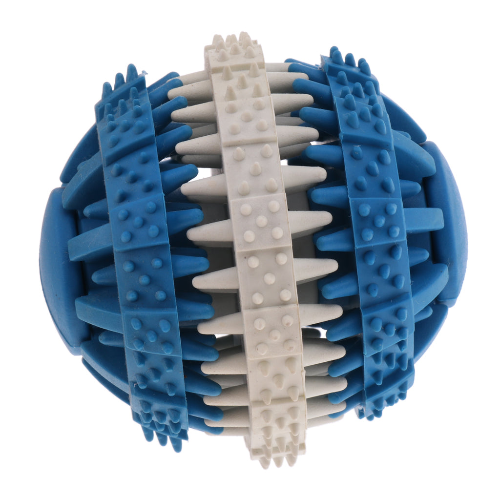 Toothed Design Pet Dog Cat Chewing Toy Interactive Training Ball Blue - L