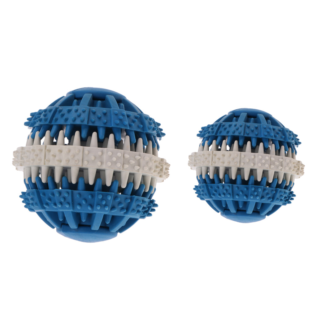 Toothed Design Pet Dog Cat Chewing Toy Interactive Training Ball Blue - L