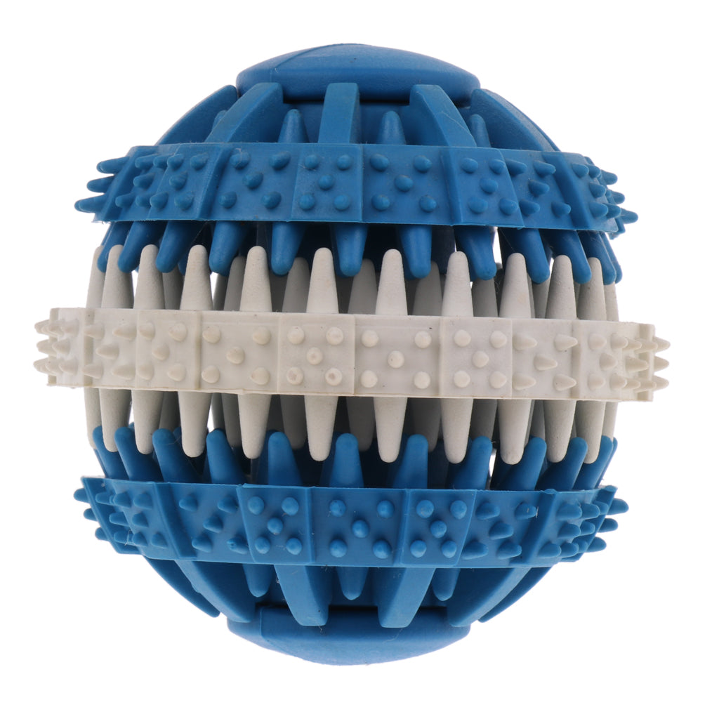 Toothed Design Pet Dog Cat Chewing Toy Interactive Training Ball Blue - L