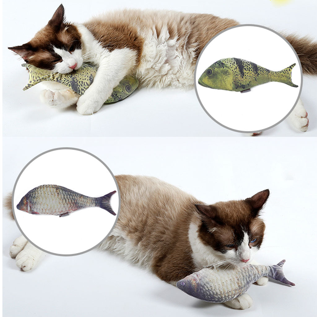 Lifelike Fish Pet Cat Mint Play Velvet Catnip Interactive Toy Orange