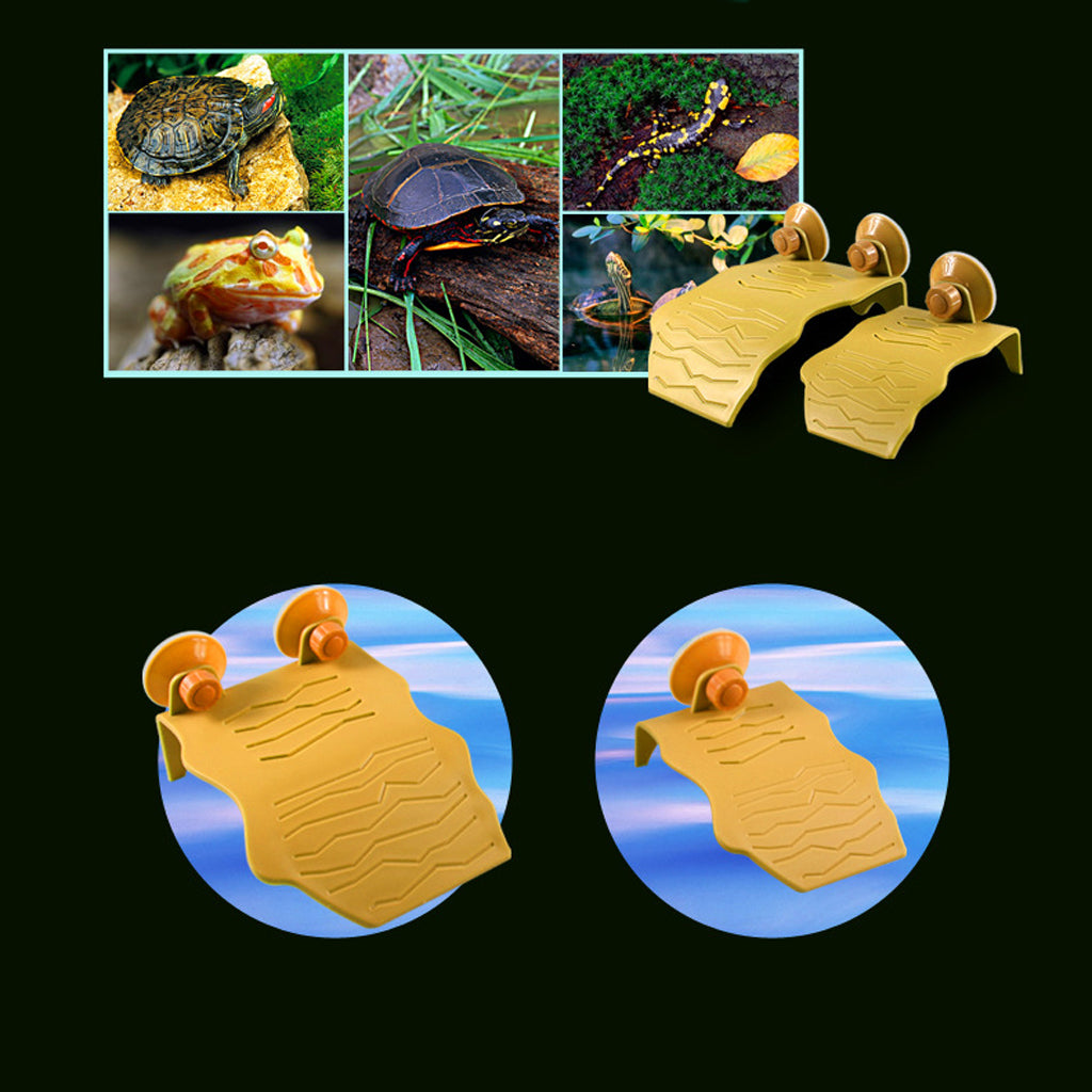 Reptile Turtle Pier Floating Dock Basking Island Platform Ramp Tank Yellow Green L