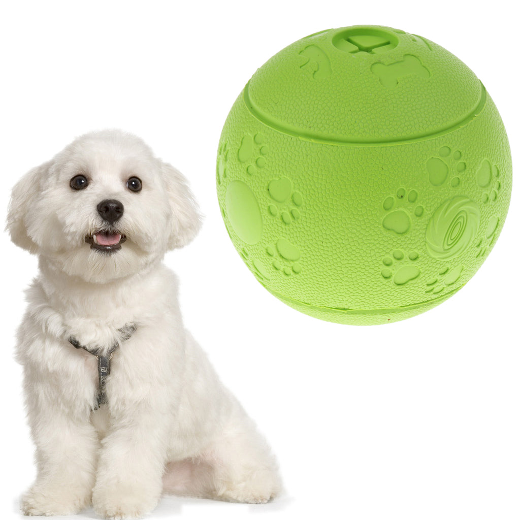 Pet Chew Toy Food Dispenser Rubber Ball Bite-Resistant Clean Teeth Green