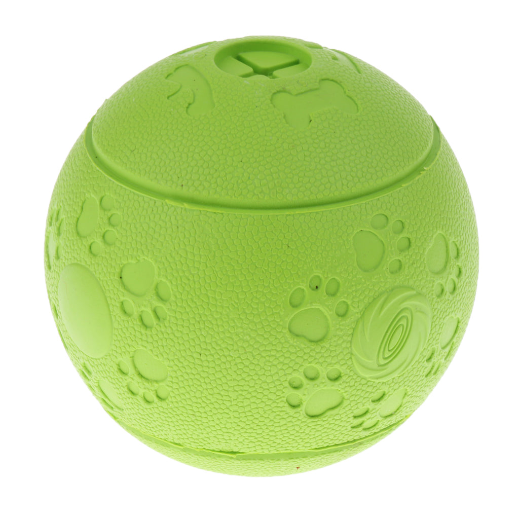 Pet Chew Toy Food Dispenser Rubber Ball Bite-Resistant Clean Teeth Green