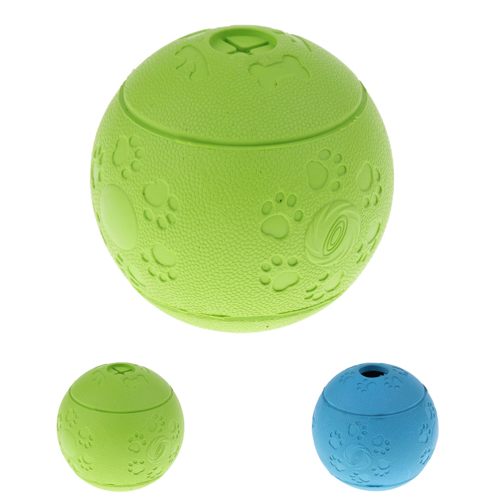 Pet Chew Toy Food Dispenser Rubber Ball Bite-Resistant Clean Teeth Green