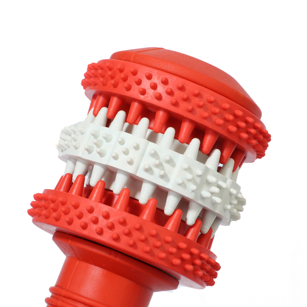 Dumbbell Pet Chew Toy Puppy Dog Teeth Gum Cleaning Training Play Toy Red_L