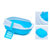 Colorful Cat Litter Box Tray Anti Splash Toilet Fenced Pan with Shovel Blue