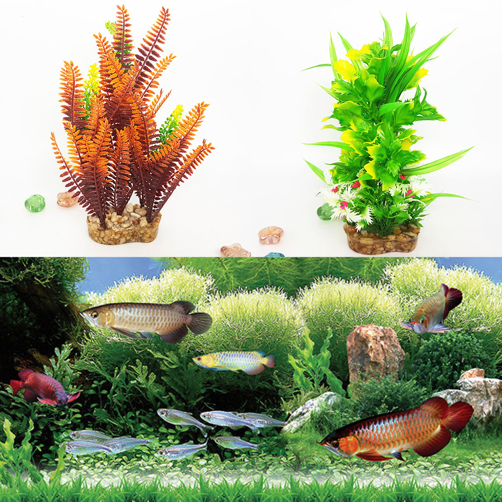 Artificial Aquarium Tank Plastic Platns Water Plant Tank Decoration Ornament 13#