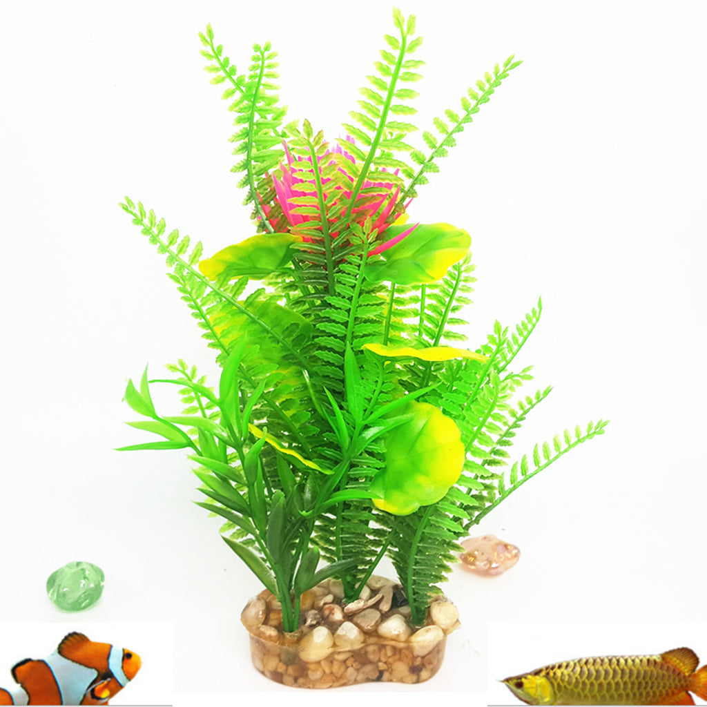 Artificial Aquarium Tank Plastic Platns Water Plant Tank Decoration Ornament 17#