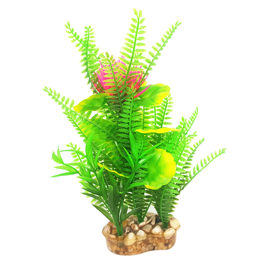 Artificial Aquarium Tank Plastic Platns Water Plant Tank Decoration Ornament 17#