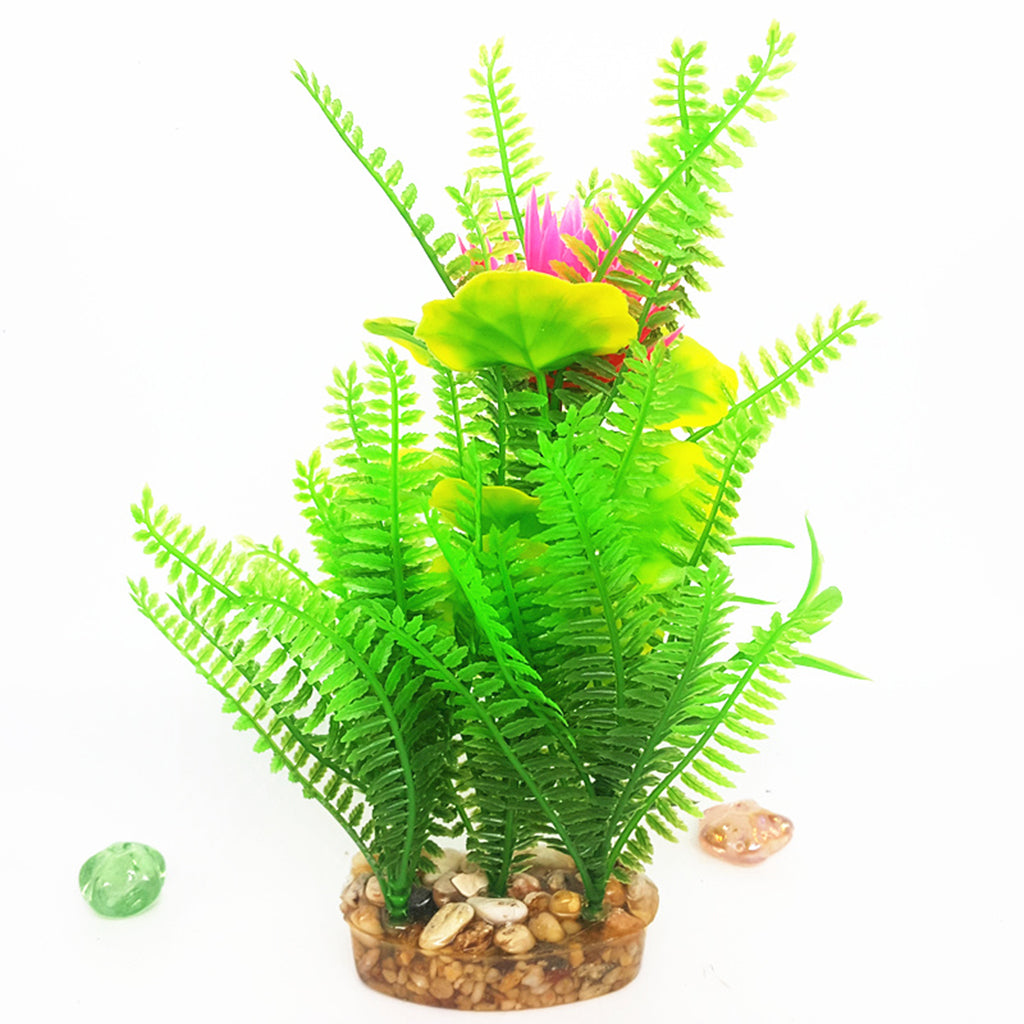 Artificial Aquarium Tank Plastic Platns Water Plant Tank Decoration Ornament 17#