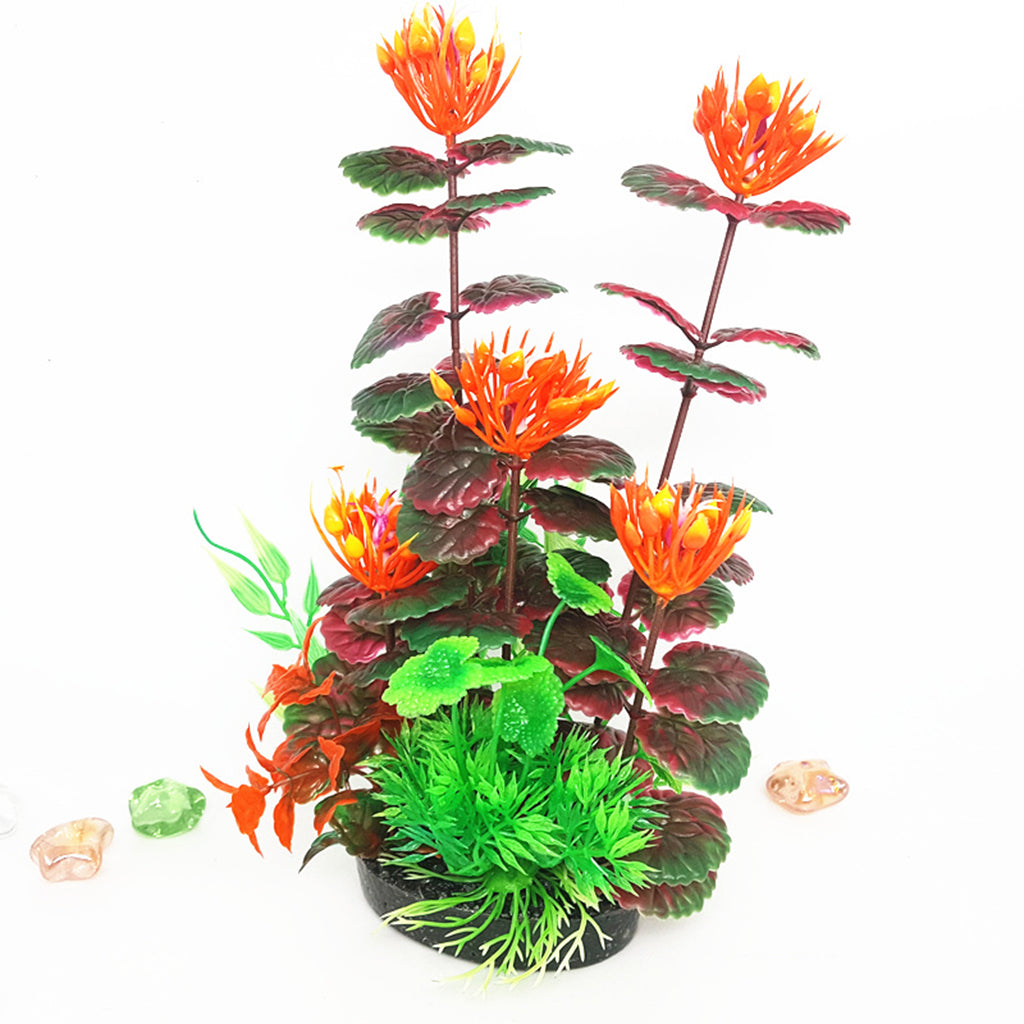 Artificial Aquarium Tank Plastic Platns Water Plant Tank Decoration Ornament 18#