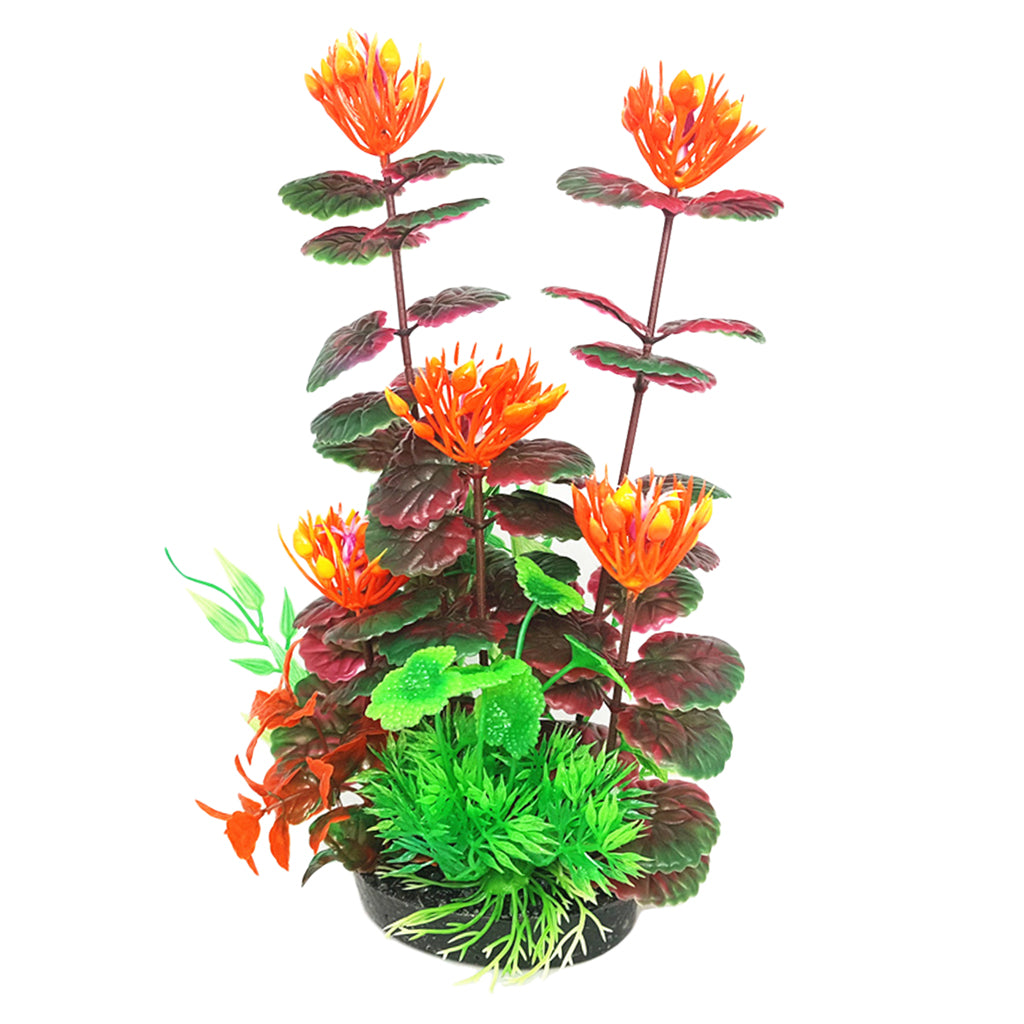 Artificial Aquarium Tank Plastic Platns Water Plant Tank Decoration Ornament 18#