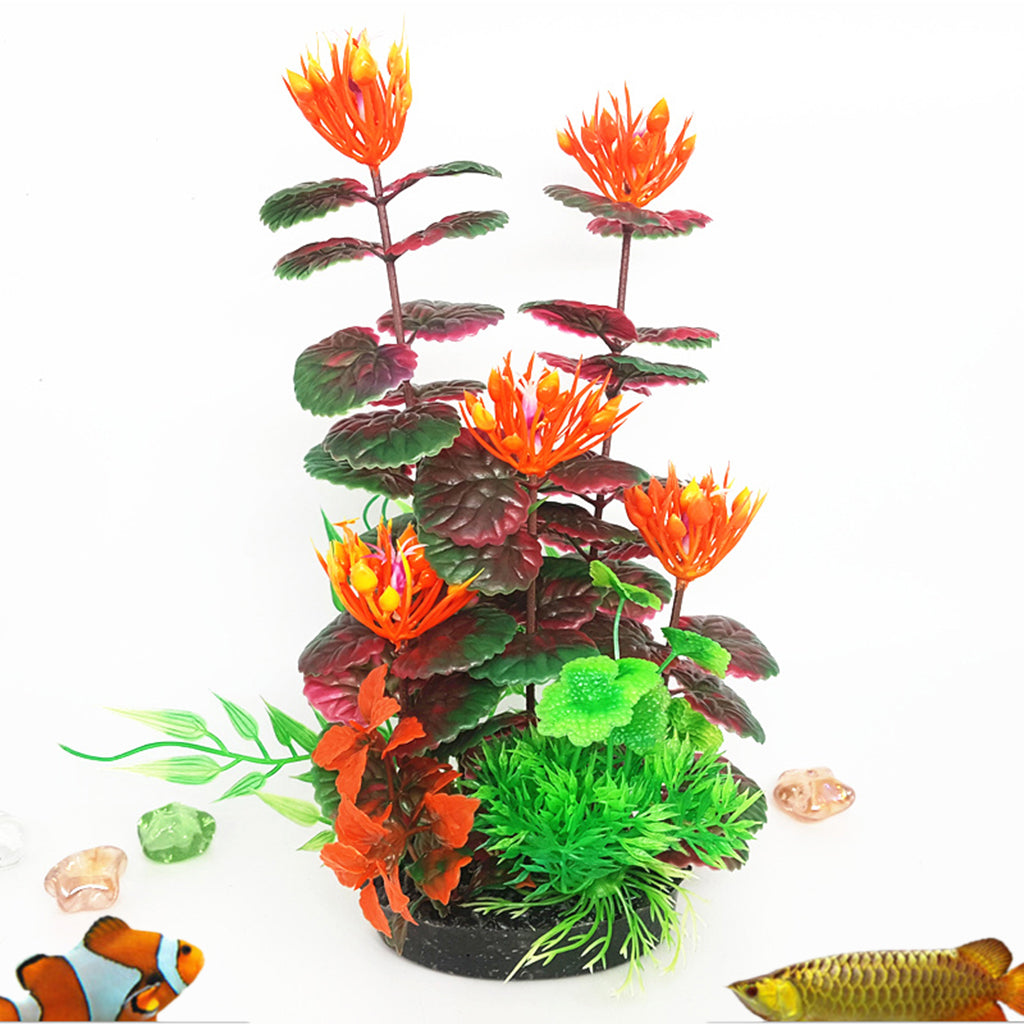 Artificial Aquarium Tank Plastic Platns Water Plant Tank Decoration Ornament 18#