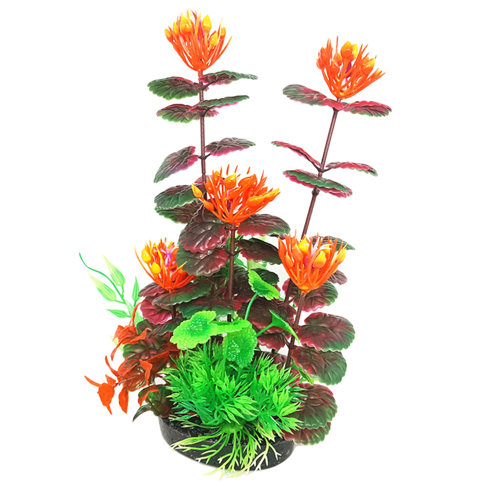 Artificial Aquarium Tank Plastic Platns Water Plant Tank Decoration Ornament 18#