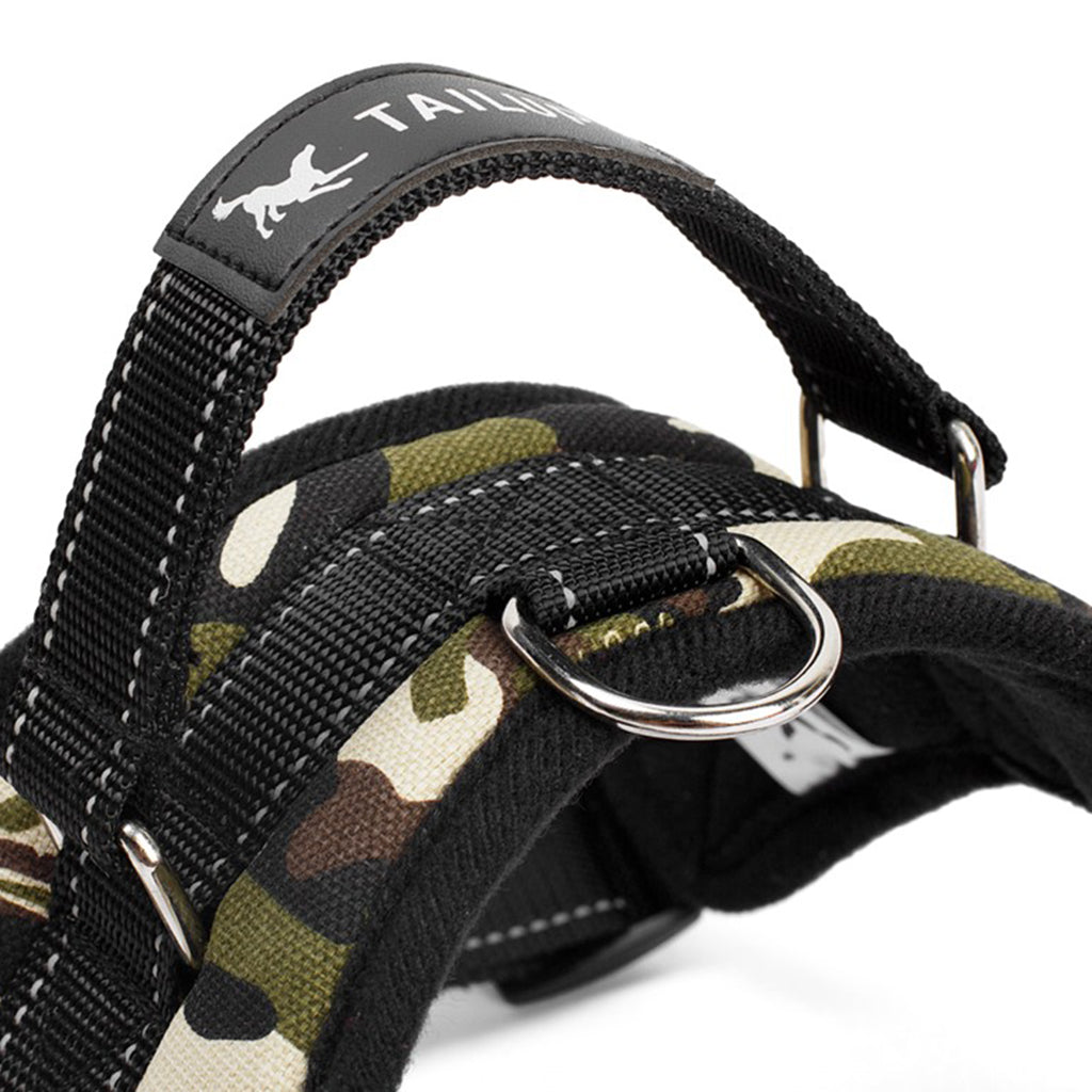 Pet Dog Saddle Vest Harness Chest Strap Padded Walking Harness Camouflage_M