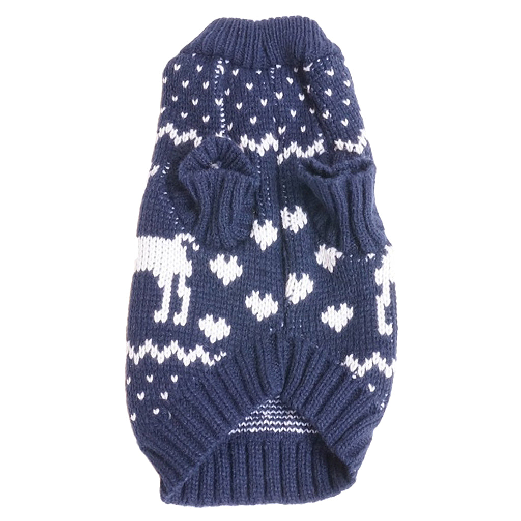 2 Colors Pet Breahable Knitted Sweater Winter Keep Warm Apparel Outfit XS Blue