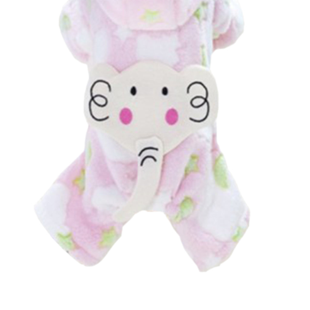 Super Soft Pet Dog Elephant Design Costume Pet Jumpsuit Hoodie Coat M Pink