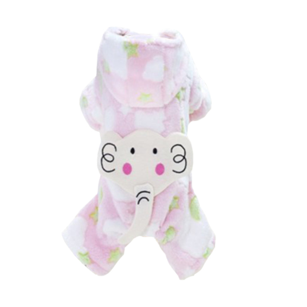 Super Soft Pet Dog Elephant Design Costume Pet Jumpsuit Hoodie Coat M Pink