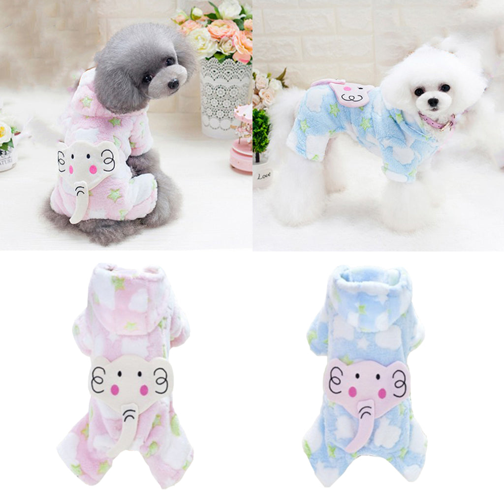 Super Soft Pet Dog Elephant Design Costume Pet Jumpsuit Hoodie Coat M Pink