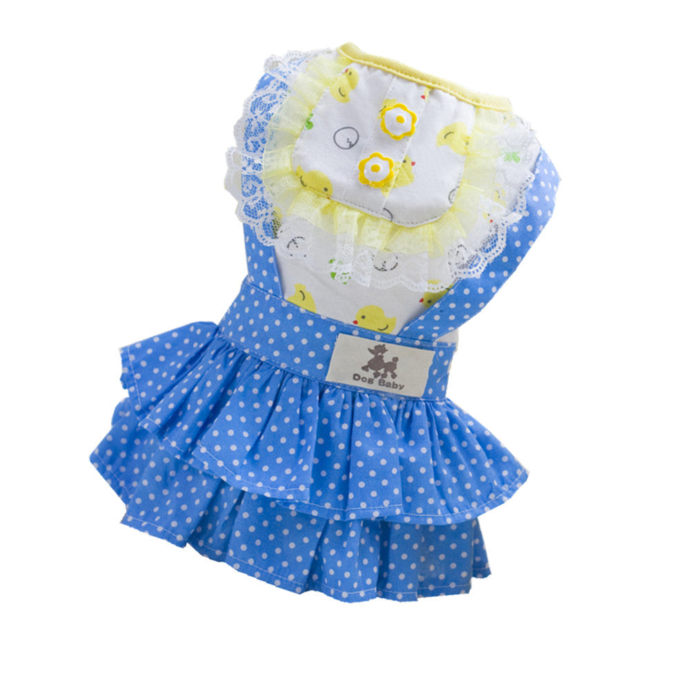 Dog Pet Princess Lace Dress Puppy Polka Dots Tutu Skirt Party Costume S