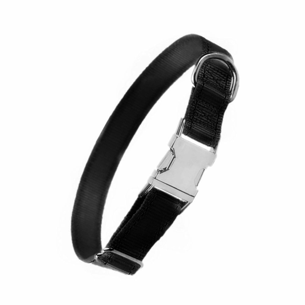 Adjustable and Reflective Pet Dog Cat Collar Puppy Neck Buckle Strap S Black