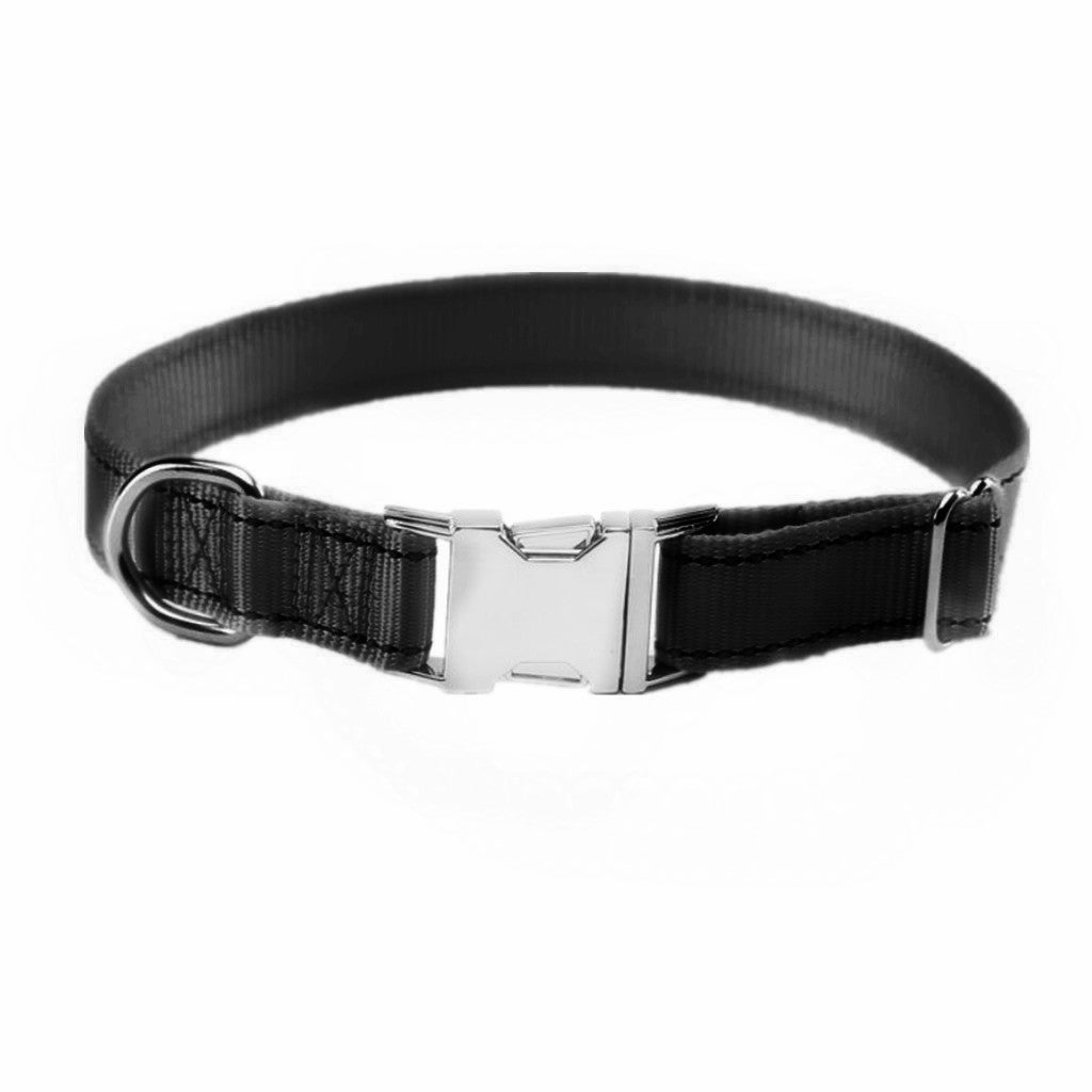 Adjustable and Reflective Pet Dog Cat Collar Puppy Neck Buckle Strap S Black