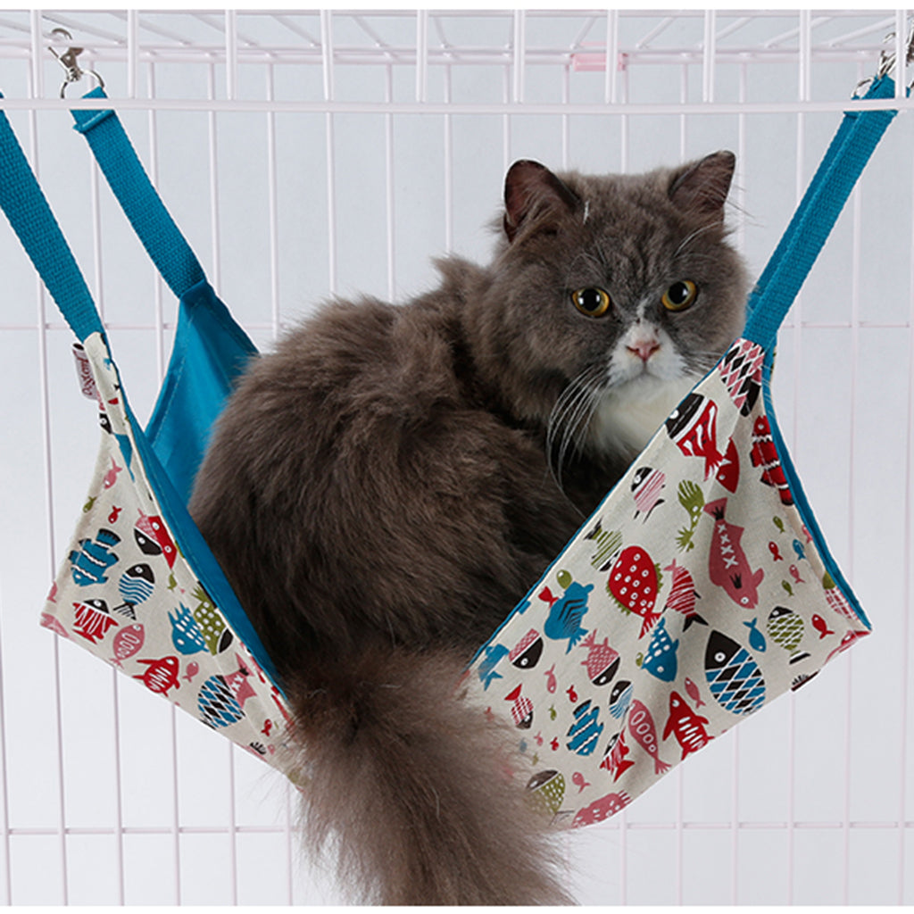 Cat Kitten Comfortable Hanging Pet Hammock Bed for Cats Small Animals  Blue