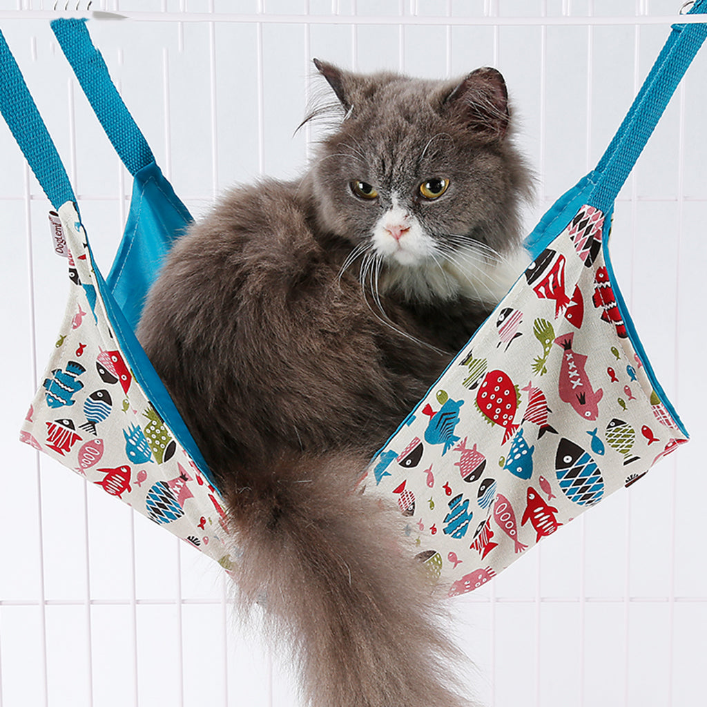 Cat Kitten Comfortable Hanging Pet Hammock Bed for Cats Small Animals  Blue