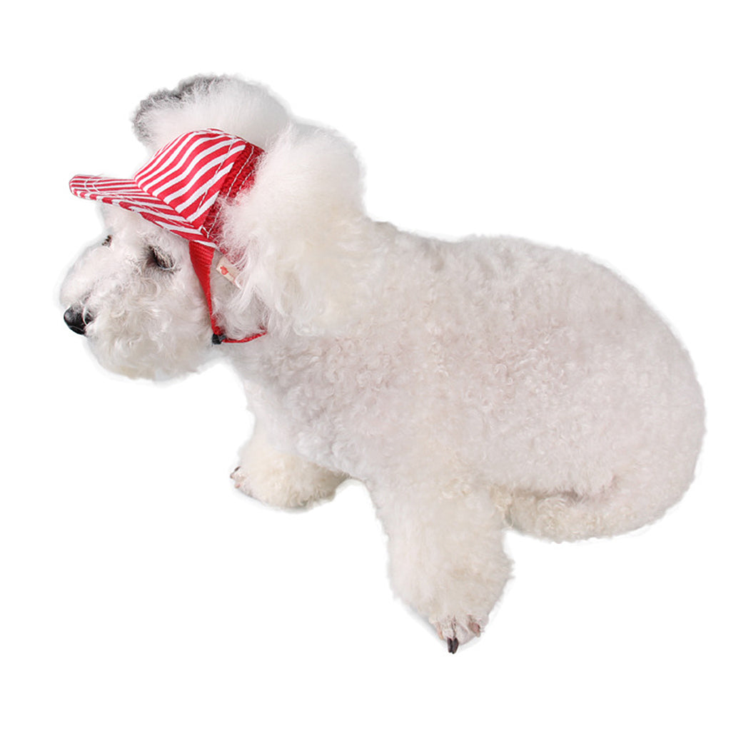 Summer Pet Dog Cat Baseball Visor Hat Puppy Cap Outdoor Sunbonnet Red M