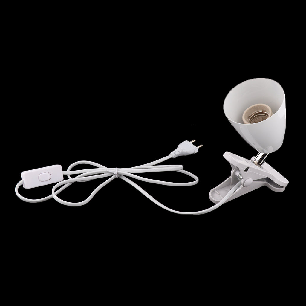 Bell Mouth Reptile Heat Light UVB Bulb Lamp Holder E27 EU Plug White