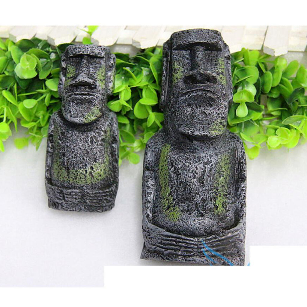 Resin Roman Statue Artificial Stone for Ornament Aquarium Fish Tank Decor  S