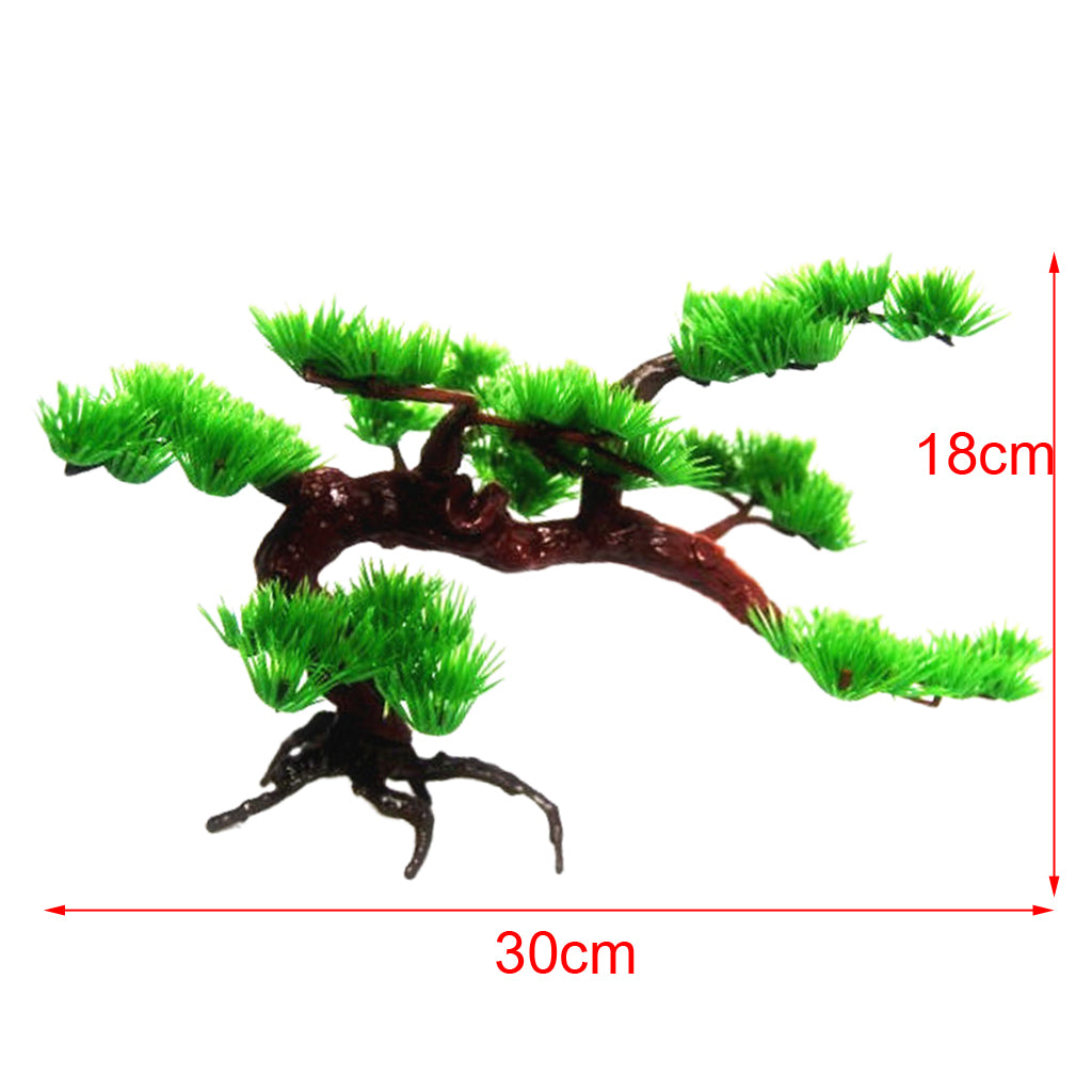 Artificial Plant Plastic Green Pine Tree for Aquarium Fish Tank Decoration L