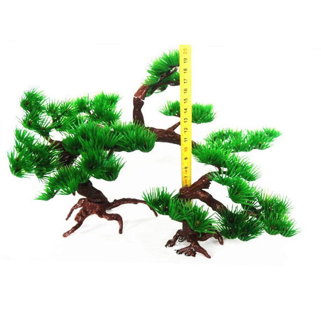 Artificial Plant Plastic Green Pine Tree for Aquarium Fish Tank Decoration L