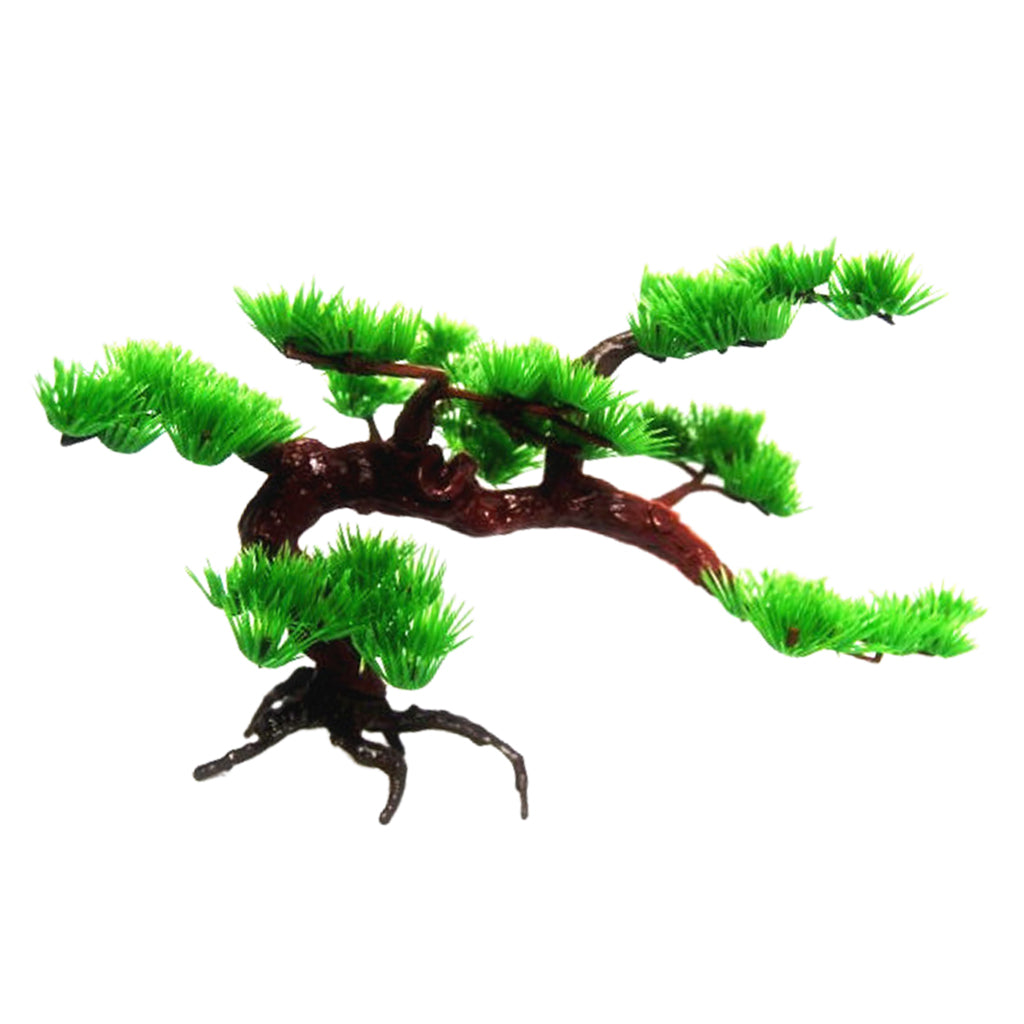 Artificial Plant Plastic Green Pine Tree for Aquarium Fish Tank Decoration L