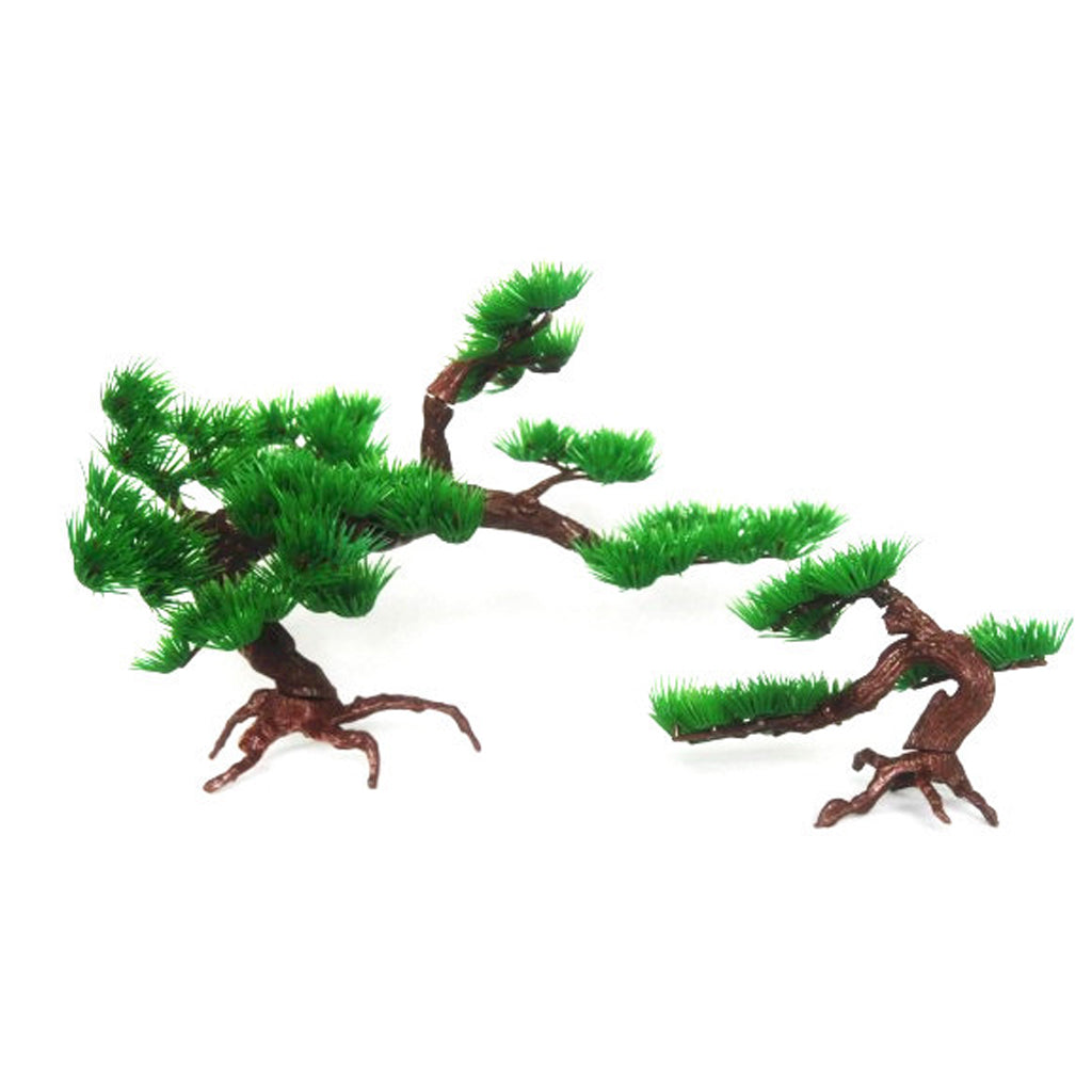 Artificial Plant Plastic Green Pine Tree for Aquarium Fish Tank Decoration L