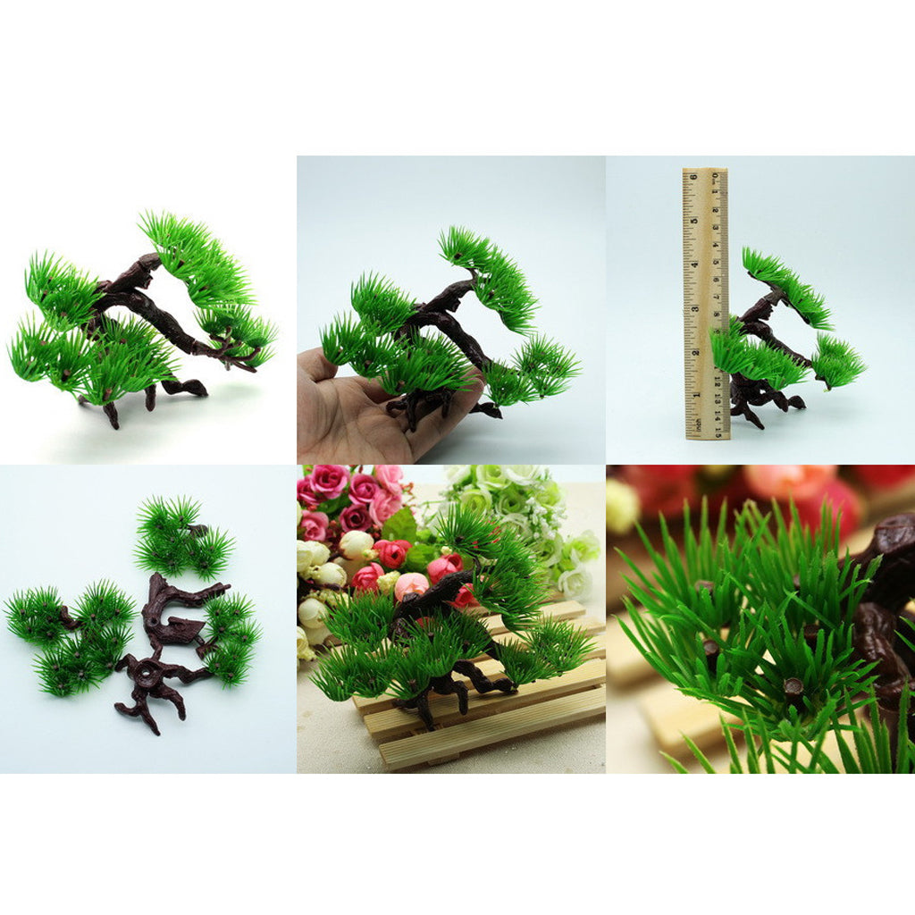 Artificial Plant Plastic Green Pine Tree for Aquarium Fish Tank Decoration L