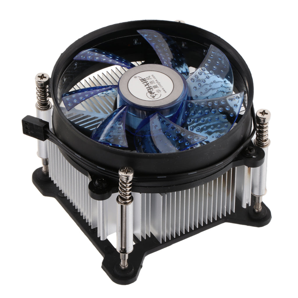 Aluminum 2200RPM Computer CPU Cooler 9cm Cooling Fan Heatsink for LGA Blue