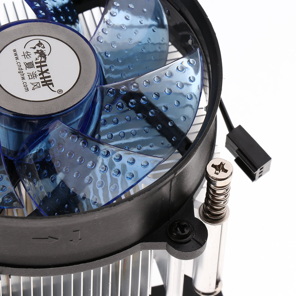 Aluminum 2200RPM Computer CPU Cooler 9cm Cooling Fan Heatsink for LGA Blue