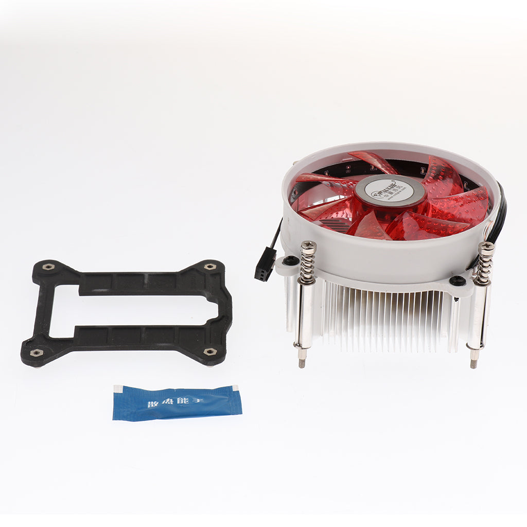 Aluminum 2200RPM Computer CPU Cooler 9cm Cooling Fan Heatsink for LGA Red