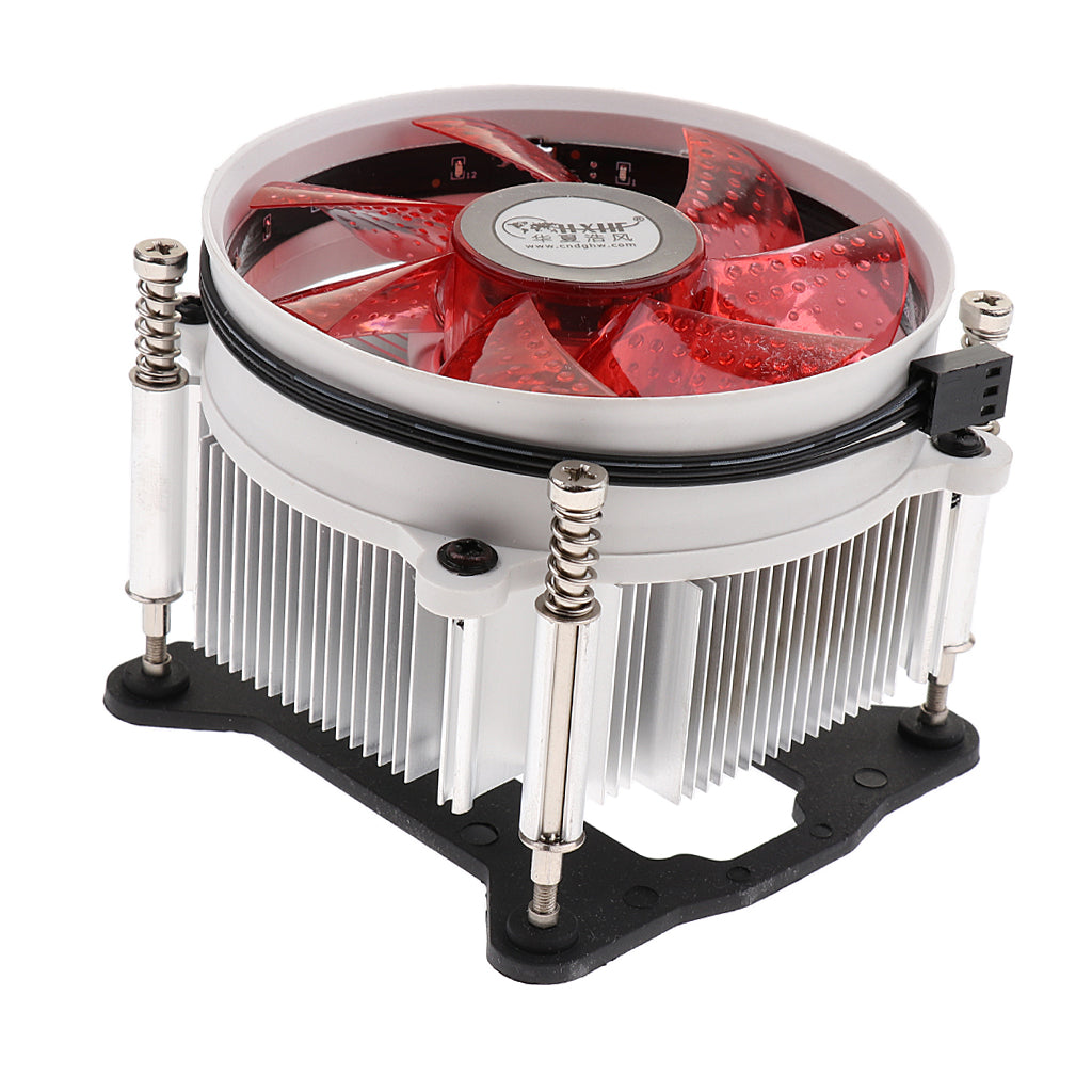 Aluminum 2200RPM Computer CPU Cooler 9cm Cooling Fan Heatsink for LGA Red