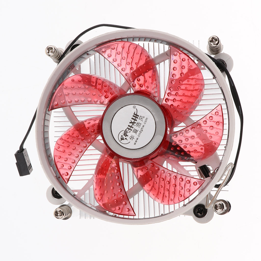 Aluminum 9cm CPU Cooler with Cooling Fan Radiator Heatsink for LAG 1366 Red