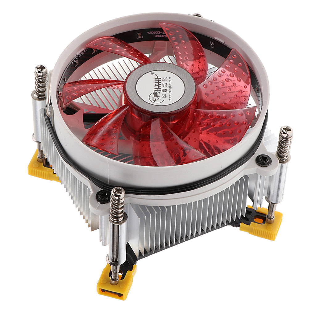 Aluminum 9cm CPU Cooler with Cooling Fan Radiator Heatsink for LAG 1366 Red